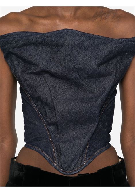 Navy blue draped strapless corset top Magda butrym - women MAGDA BUTRYM | 122425NVY